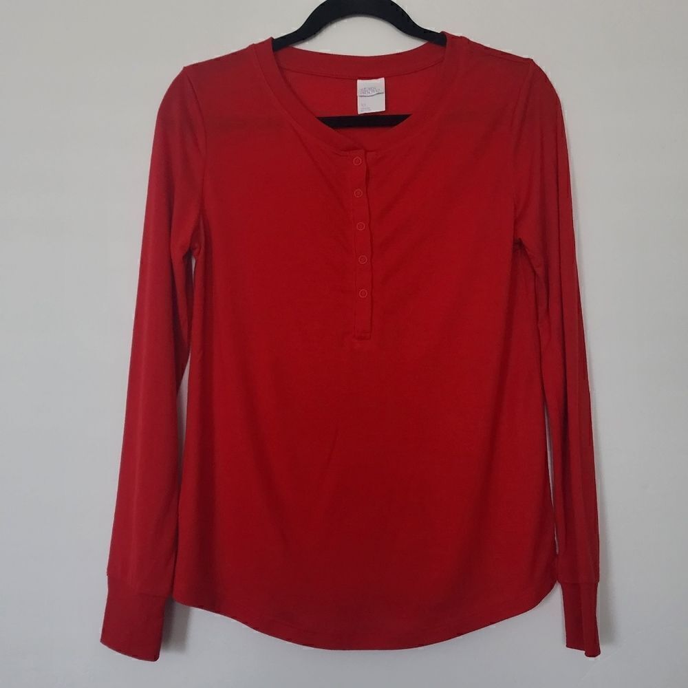 Stars above - XS - Women's Red Pajamas Top Long Sleeves